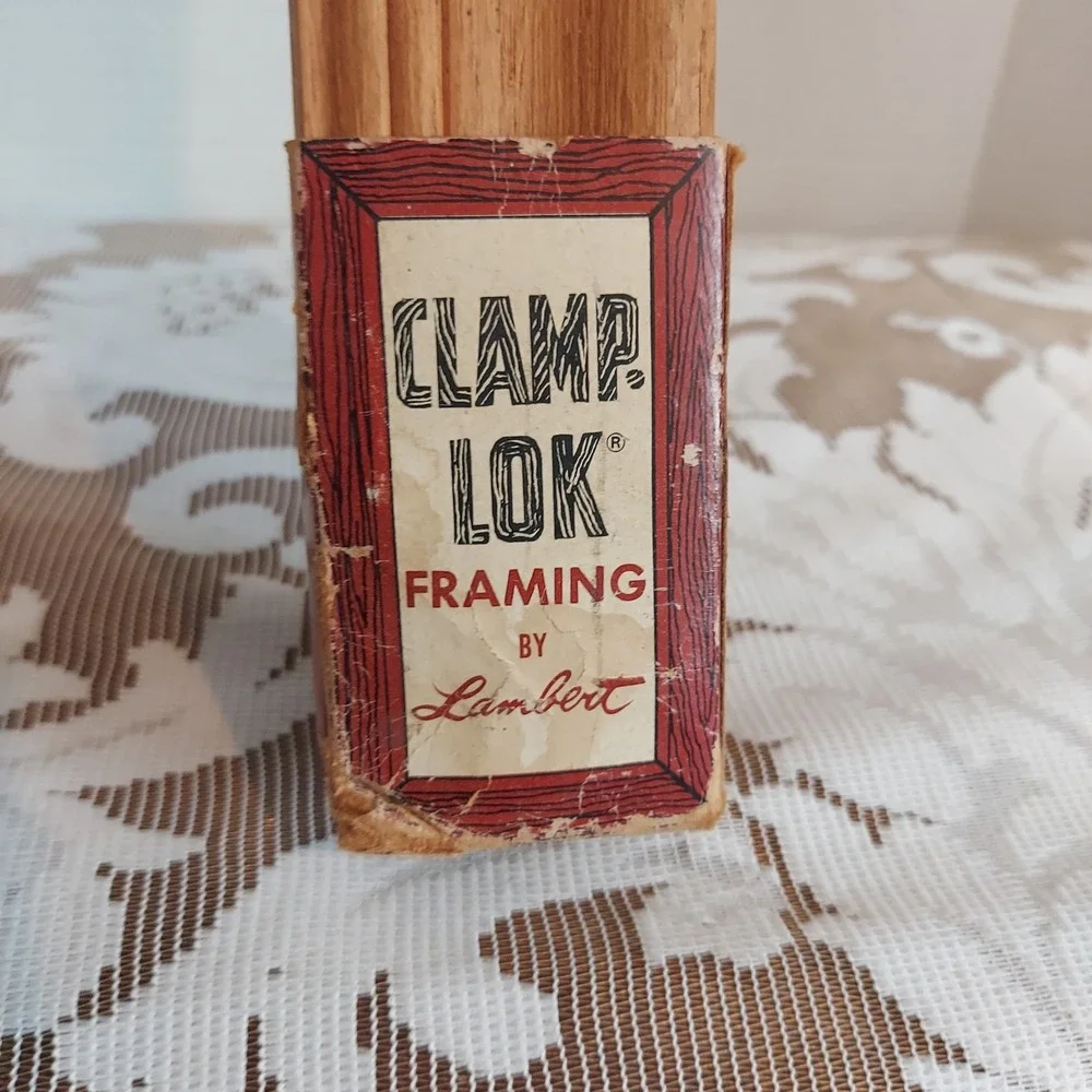 Vintage Lambert Clamp-Lok Solid Oak Wood 23 Inch Picture Frame Kit 2 Pieces
